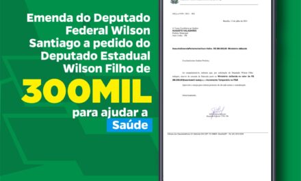 Prefeitura de Ouro Velho anuncia emenda destinada pelo deputado Wilson Santiago