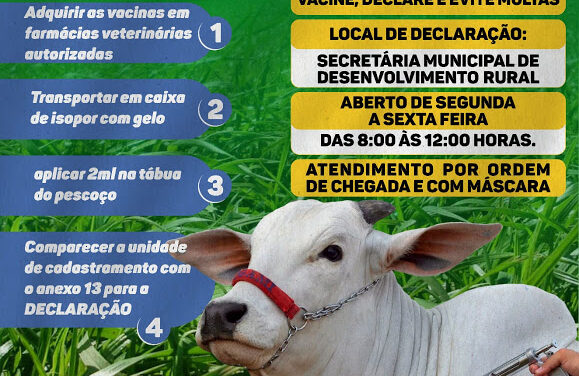 Prefeitura inicia 1ª etapa da campanha de vacinação contra Febre aftosa em Ouro Velho