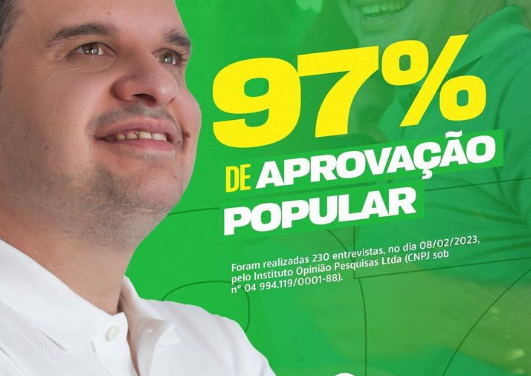 Gestão do prefeito Dr. Augusto atinge 97% de aprovação em Ouro Velho