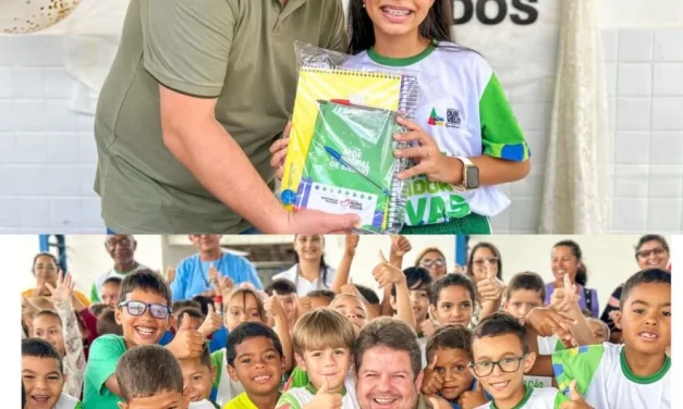 Prefeito Dr. Júnior acompanha volta às aulas e entrega kits escolares em Ouro Velho