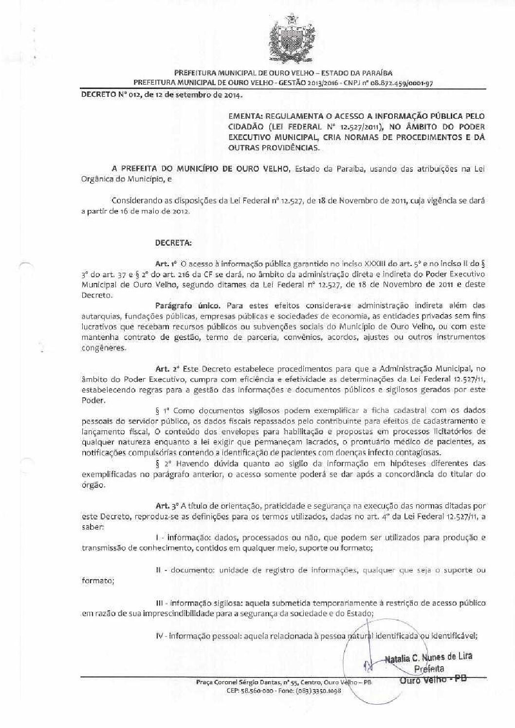 LEI DE ACESSO À INFORMAÇÃO